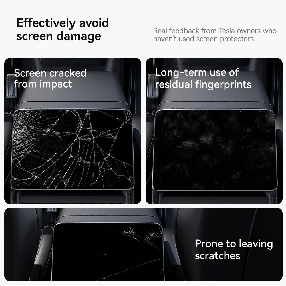 YZ Tempered Glass Film Protector For Tesla Model Y Juniper  Model 3 Highland 2025 2025 Rear Row Center Control Screen Protective