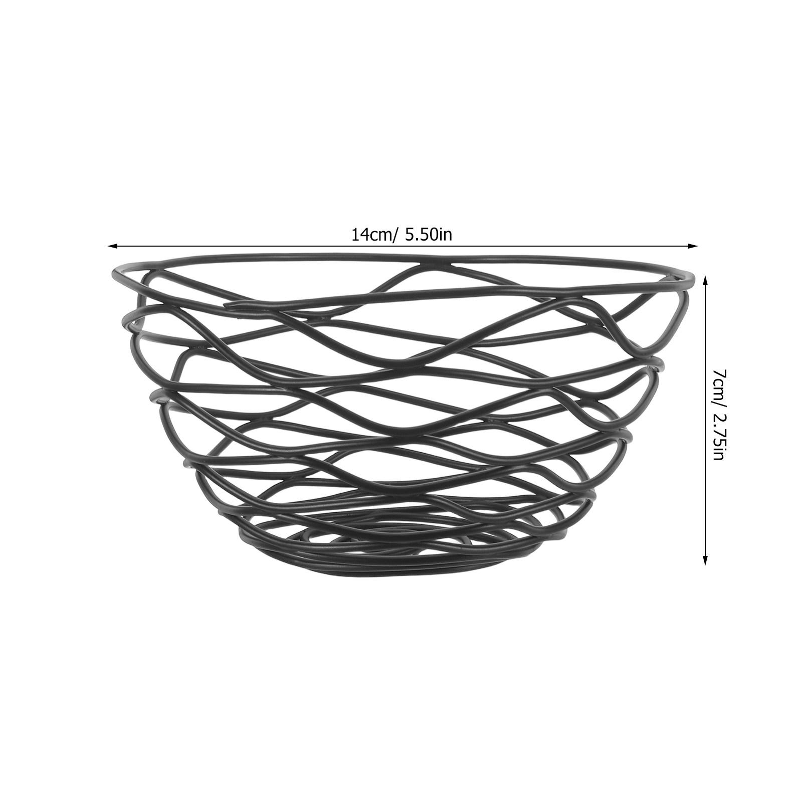 

Iron Wire Fruit Basket Round Decorative Storage Bowl for Kitchen Counter Vegetable Snack Bread Organizer Fruit Baskets чёрный
