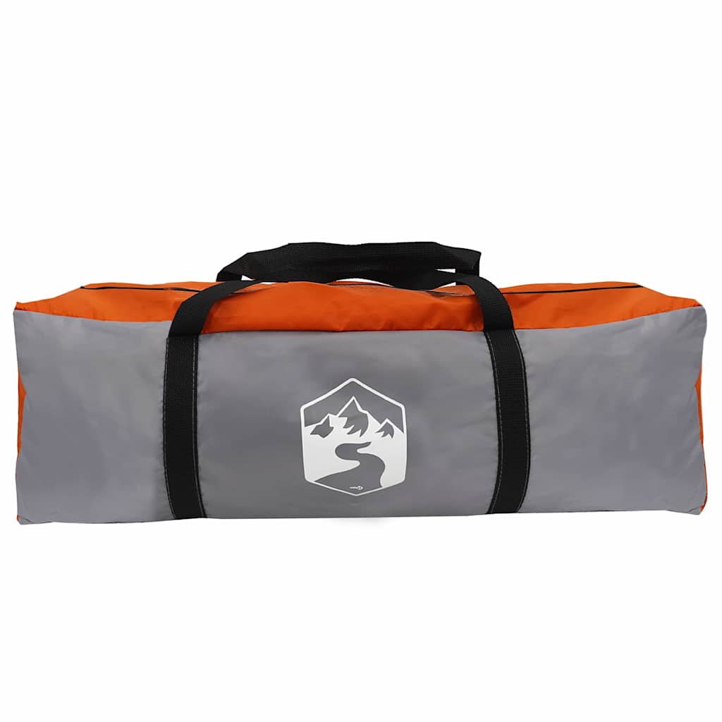 Camping Tent with Roof Gray and Orange 275 x 230 x 140 cm Taffeta