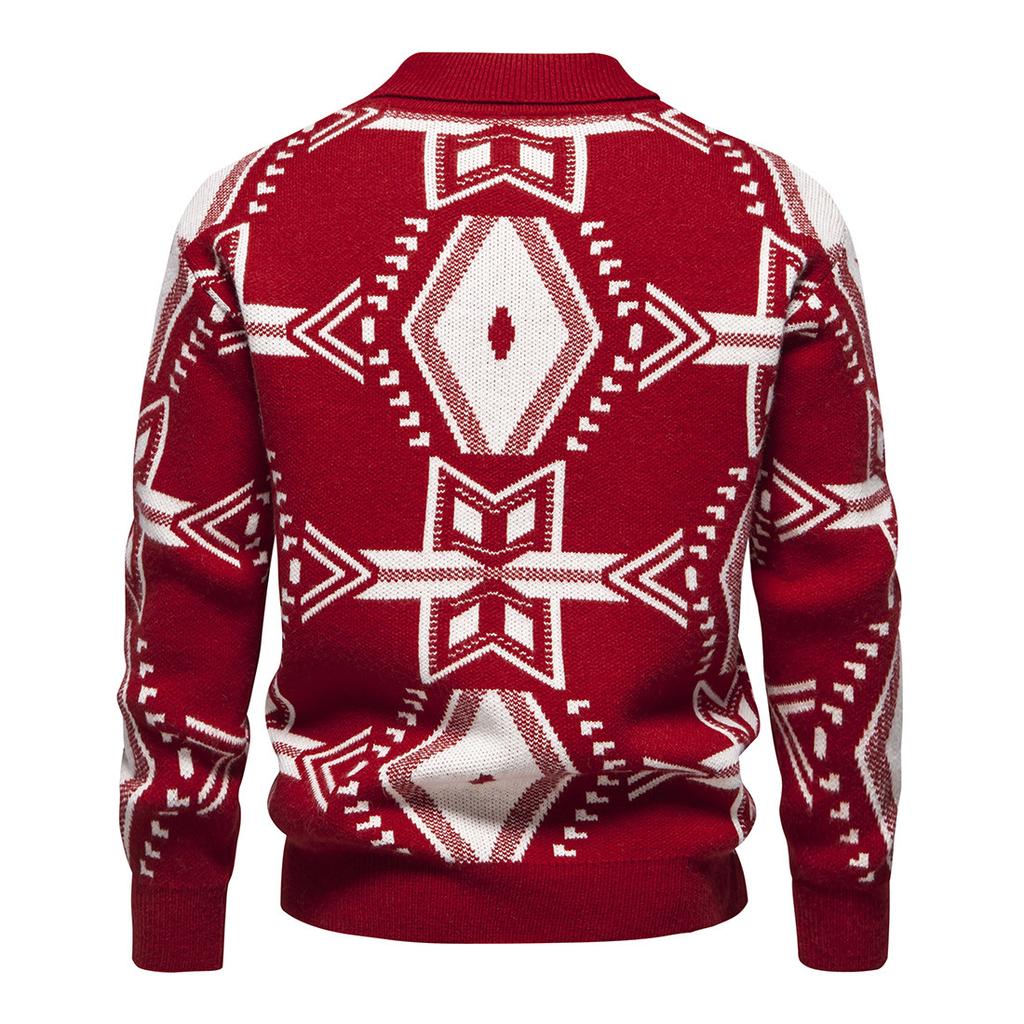 Herren Herbst und Winter Herren Trend Revers Pullover Herren Casual Bottom Herren Casual Strickpullover Pullover