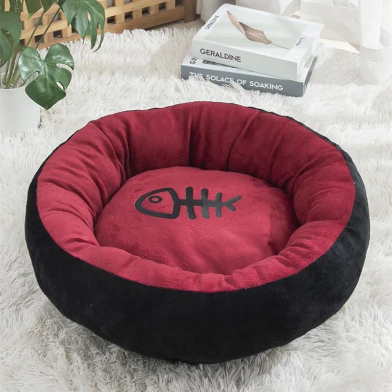 

Cute Cat Bed House 60Cm Cotton Cat Cushion Nesk Sofa for Kitten Puppy Dog Bed Warm Basket Cat Accessories Pets Beds and Houses XS diameter 30cm красный