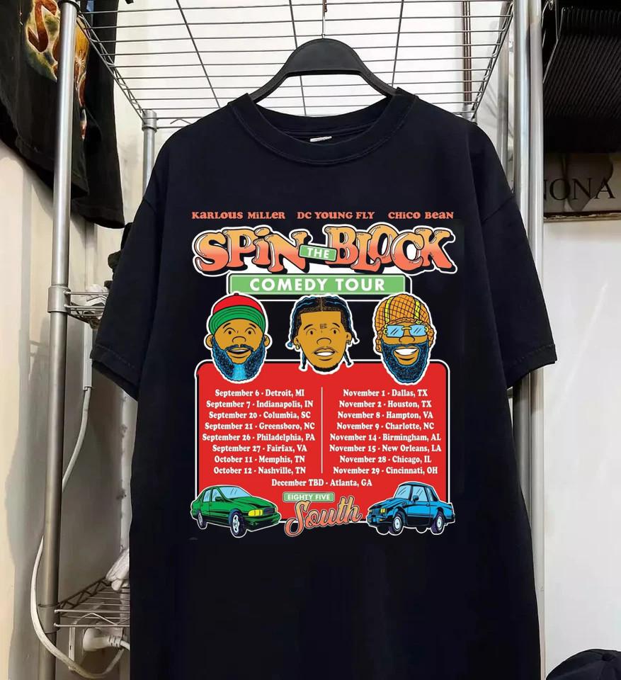 

New SPIN THE BLOCK Tour 2025 Gift For Fan Unisex S to 5XL Tshirt QT652 Unisex T-Shirt L
