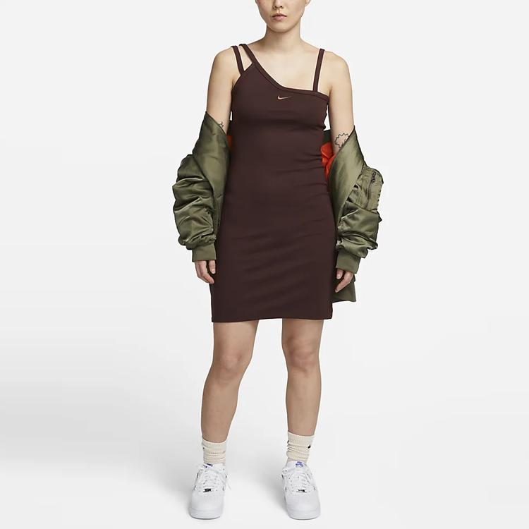 New Nike Slip Dresses Women's Brown DV7935-227