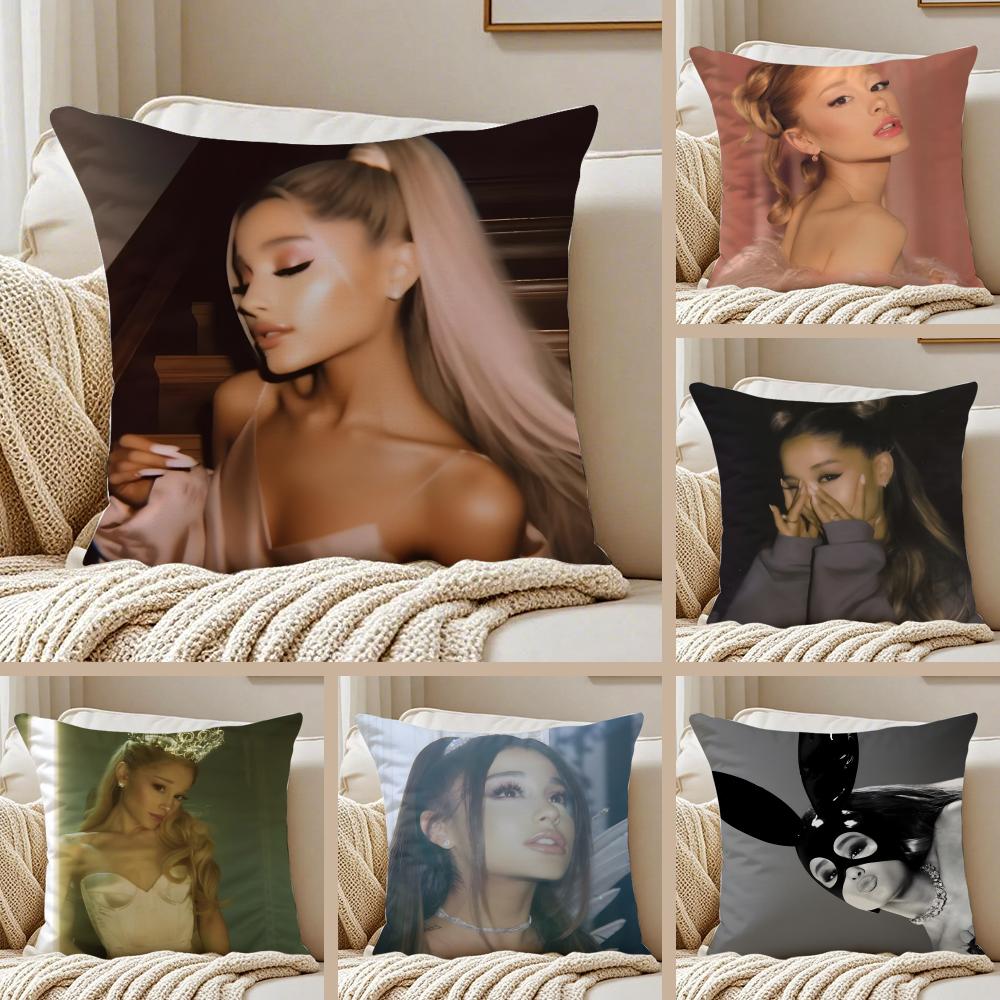 actress AAriana Grande Cushion Cover Pillowcase Antidustmite Invisible Zipper Short Plush Sofa Cushion