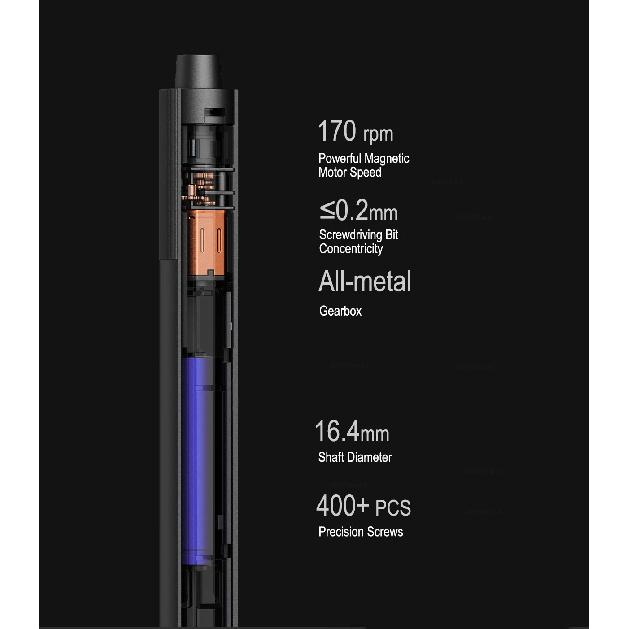 MIJIA Electric Precision Screwdriver Magnetic Kit,With 24 S2 Steel Bits,2 Torque Setting,For Smart Home PC Phone Repair