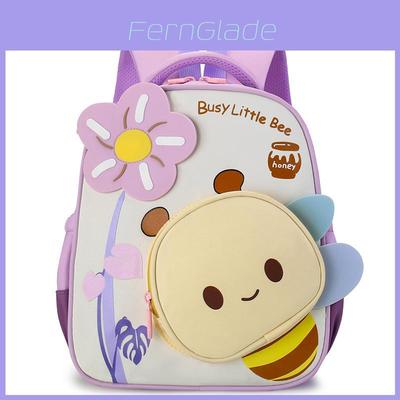 Cute Cartoon Nylon Kids Backpack For Preschoolers With Small Bees And Flower Design For School Use