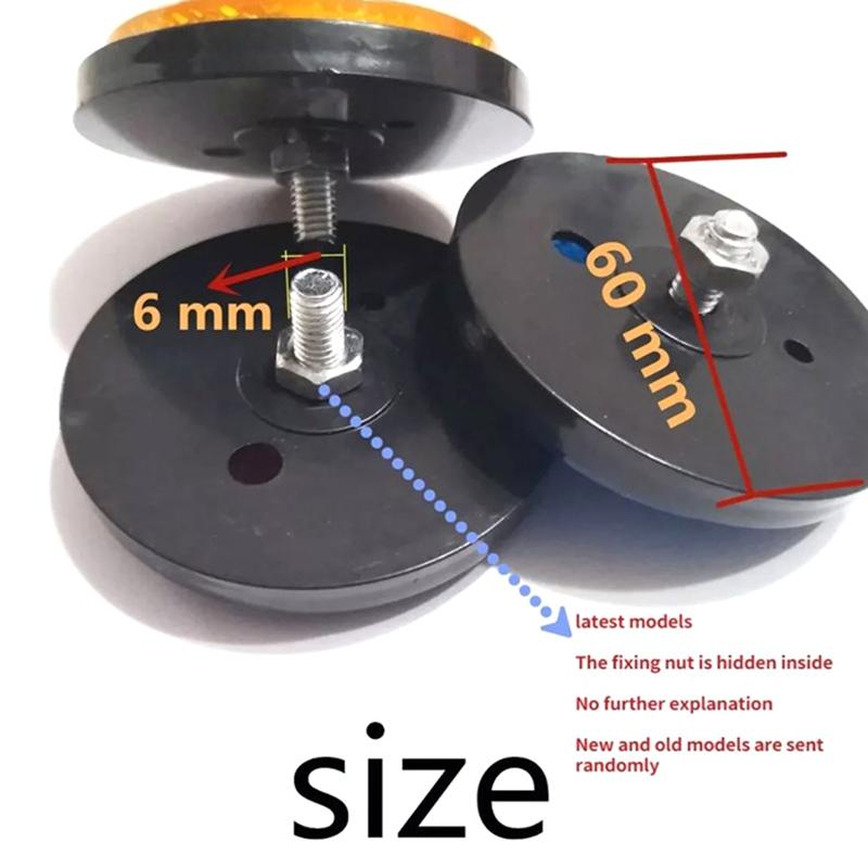 Motorcycle Circular Reflector Electric Vehicle Bicycle Waterproof Dustproof Night Warning Reflector 6Mm Hexagonal Screw Fixation