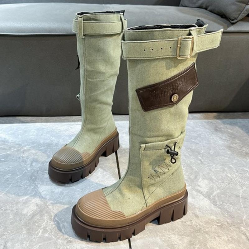 fashion Cowboy Platform Snow Knee High Boots Women Flats Shoes Winter Designer New Casual Walking Chelsea Boots Sport Sneakers Mujer