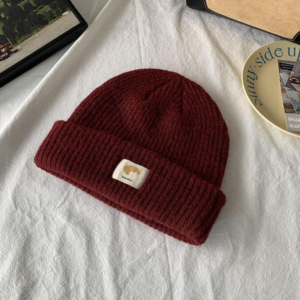 Autumn and Winter New Korean Style Trendy Versatile Face Showing Small Cold Hat with Ear Protection Pullover Woolen Hat