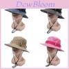 Outdoor Wide Brim Cotton Hat With Windproof Rope For Men And Women Summer Sun Protection