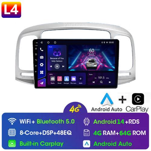 8G 128G Car Radio Android Auto Carplay For Hyundai Accent 2008 -2011Multimedia Qled Screen Stereo Autoradio GPS Navigation Wifi