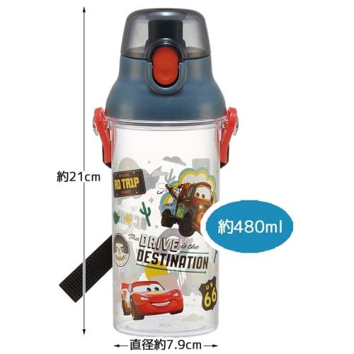 Skater Water Bottle 480ml Disney Cars 24 Plastic Clear Bottle for Children Made in Japan PSB5TR-A