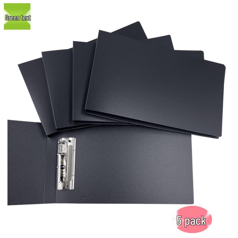 Green Text LW131 A5 Black Invoice Folder (5-Pack)
