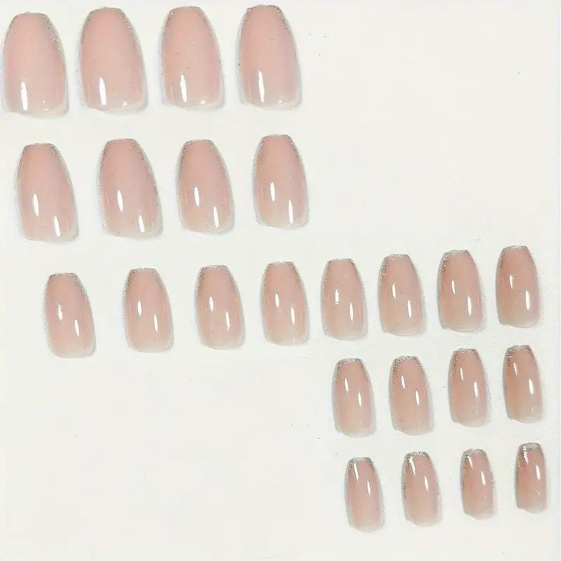 Pink Glitter French Ballet Nail Art – Hot Selling Pre-Finished Wearable Nail Pieces