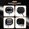 5" Flush Mount LED Light Pods Fog Light Working Lamps Bars 12V 24V Super Bright for Jeep Truck Offroad 4x4 SUV ATV UTV