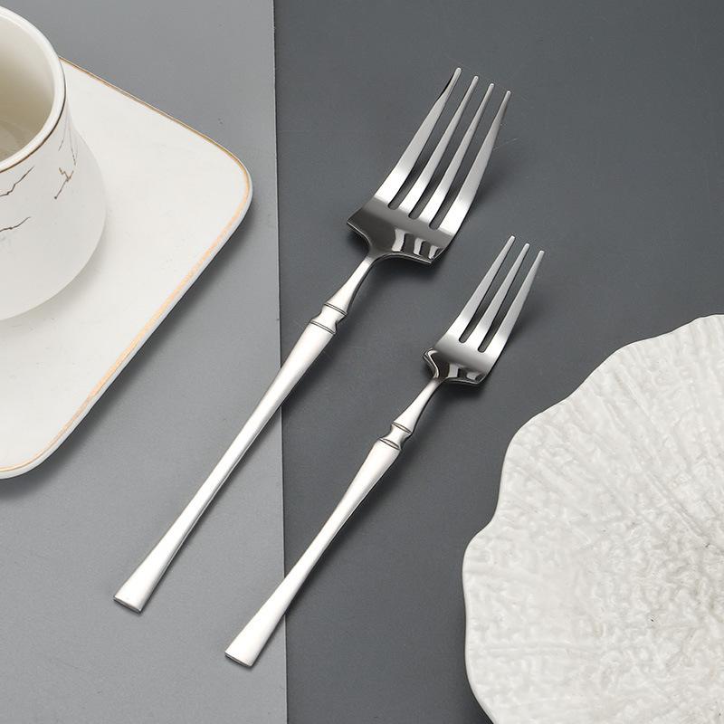 Western Knives and Forks Tableware Small Waist Steak Knives and Forks Set Stainless Steel Household Premium Food Spoon Dessert Spoon and Fork