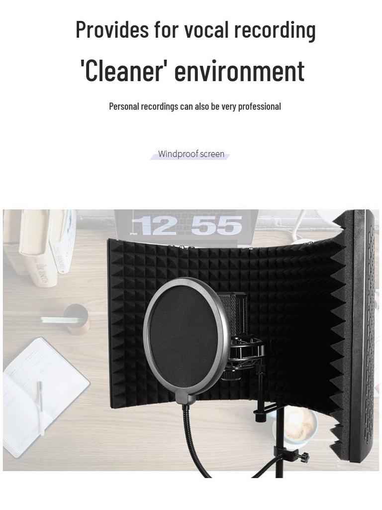 Drei-Tür-/Fünf-Tür-Schallisolationsschirm für Studiomikrofone - Geräuschreduzierung Windschutzhülle