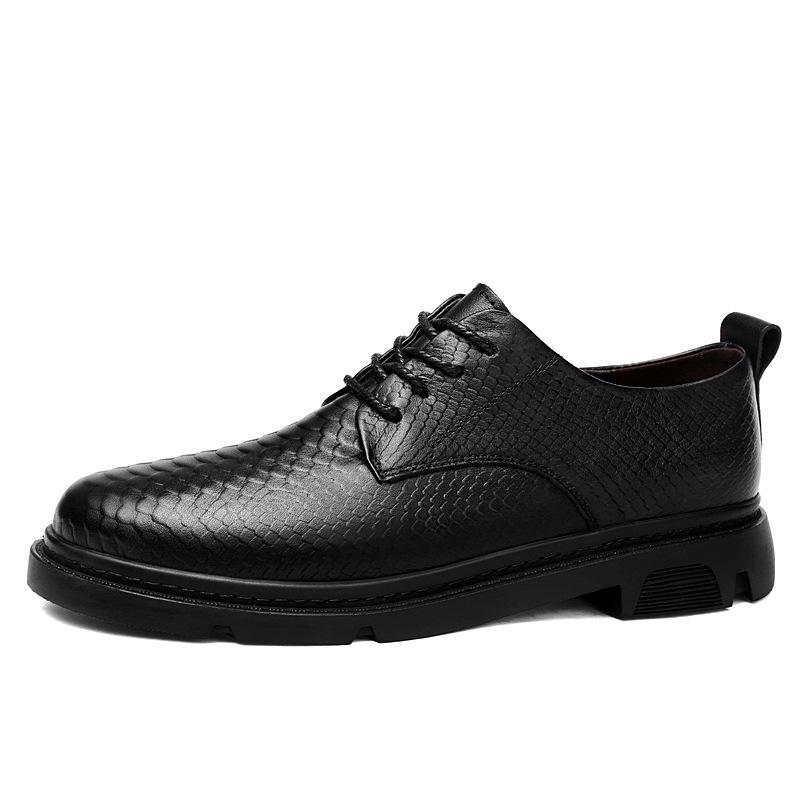 Men s Trendy Autumn 2023 Leather Work Boots - British Style, Genuine Leather, Breathable & Soft Sole. 38