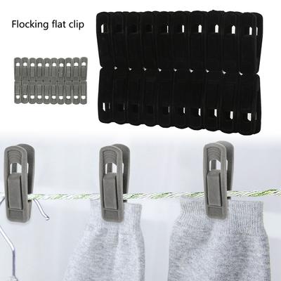 Hanger Clips Strong Finger Clips Non-Slip Clothes Hanger Clip Plastic Thin Velvet Hanger For Pants Pants Flocking Hangers