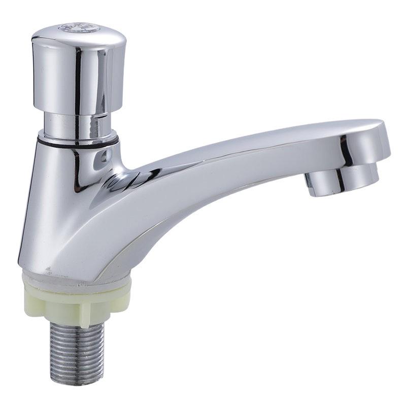 Single Cold Press Basin Faucet with Automatic Time-Delay