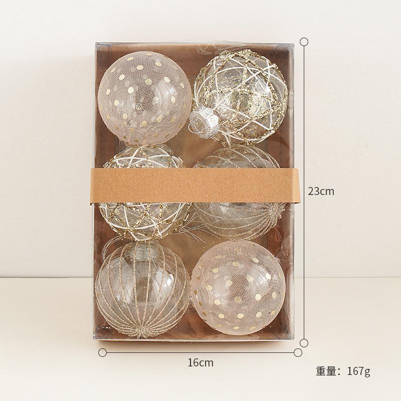 8cm Stoffbezogene Weihnachtskugeln Baumschmuck für Feiertagsdeko Heimparty Geschenk Dekorationen