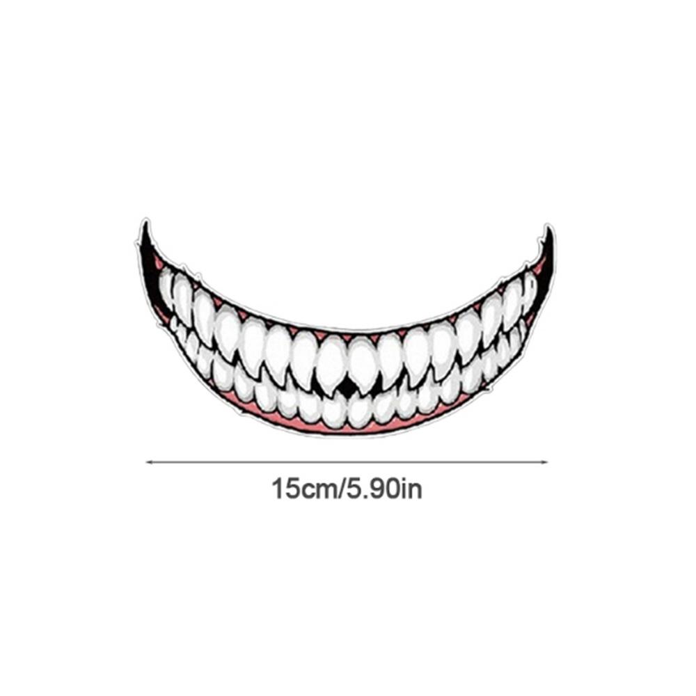 Motorcycle Hat Stickers Evil Smile Large Mouth Self Adhesive Hockey Hat Sticker Funny Car Accessories Vehicle Sticker Decoration
