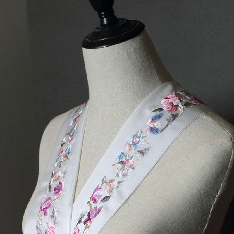 2Pcs 50cm Chinese Embroidery Lace Trim Webbing Ribbon For DIY Hanfu Cheongsam Lapel Collar Sleeve Edge Garment Decor Accessories