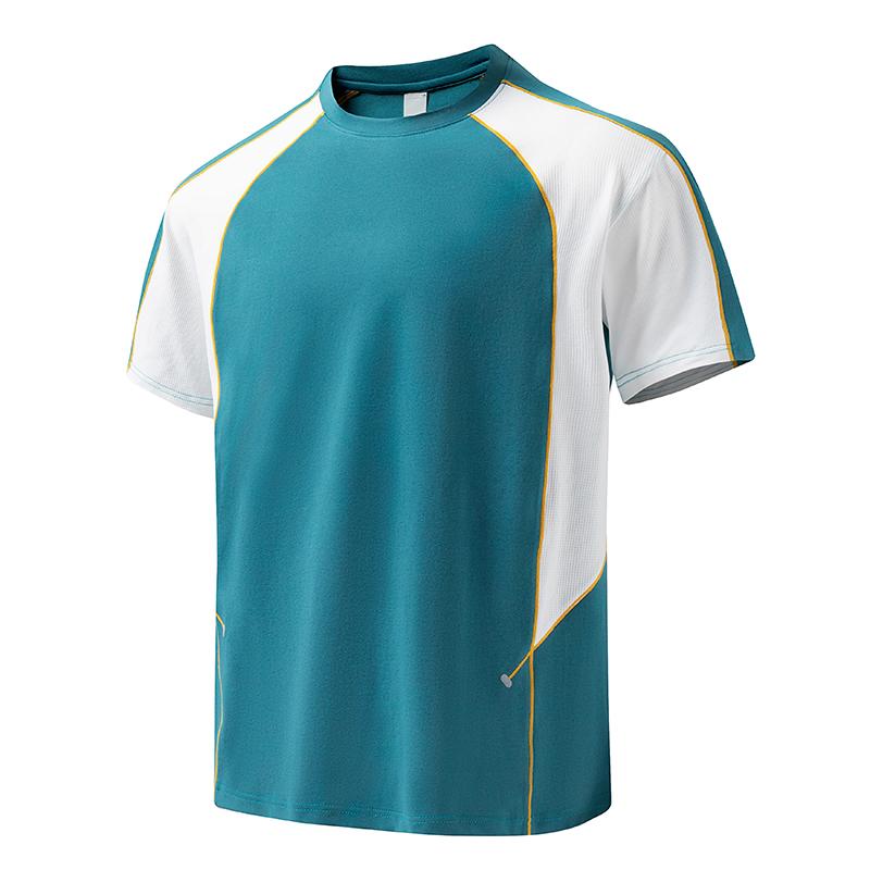 

Short-sleeved T-shirt Disang Shu elastic small square fabric sun protection simple design comfortable short-sleeved T-shirt fashion XL зелений