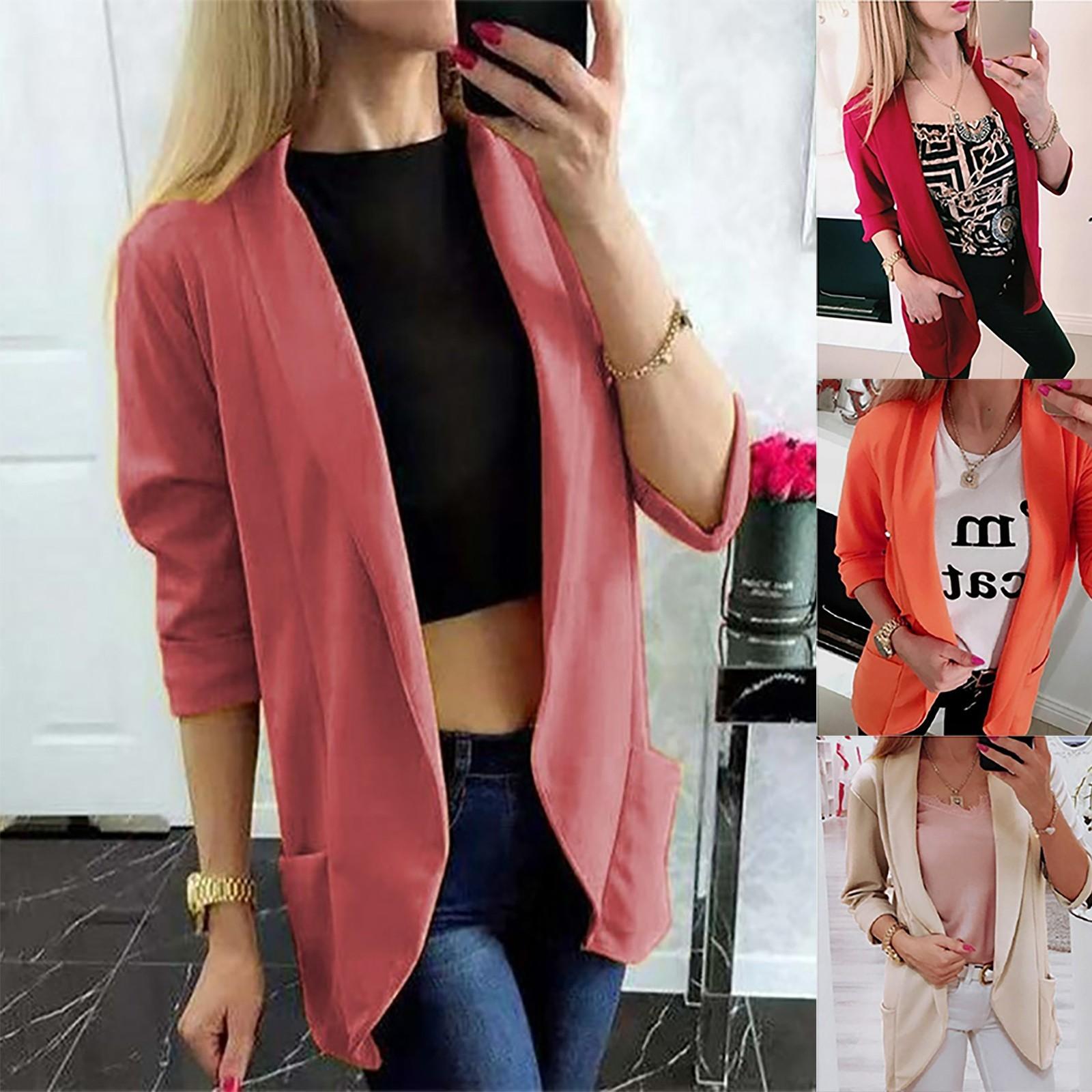 

Модная женская осенне-зимняя однотонная маленькая куртка с длинным рукавом