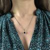 Серебряная подвеска с сапфиром 1.151ct, фианитами (2181026)