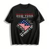American Flag Rhombus Print Casual T-Shirt Trendy Daily Top Pure Cotton T-shirt