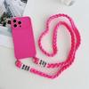 Candy Cute Lanyard Case For iPhone 16 Pro Max 12 11 13 15  14 Pro Shockproof Solid Braid Crossbody Neck Cord Strap Soft Cover