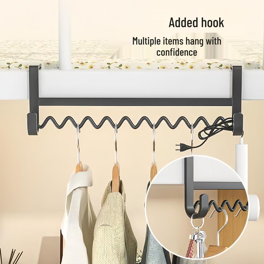Wave-Shaped Dormitory Bedside Clothes Hanger and Rack