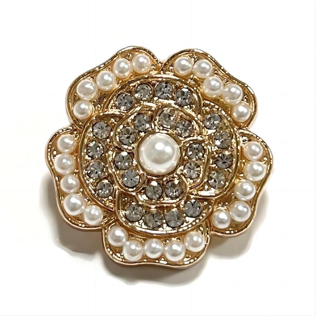 6Pcs High-End Design Round Metal Luxury Brand Sewing Button For Clothing Accessory Handmade Diy Material Decoration Gold Black