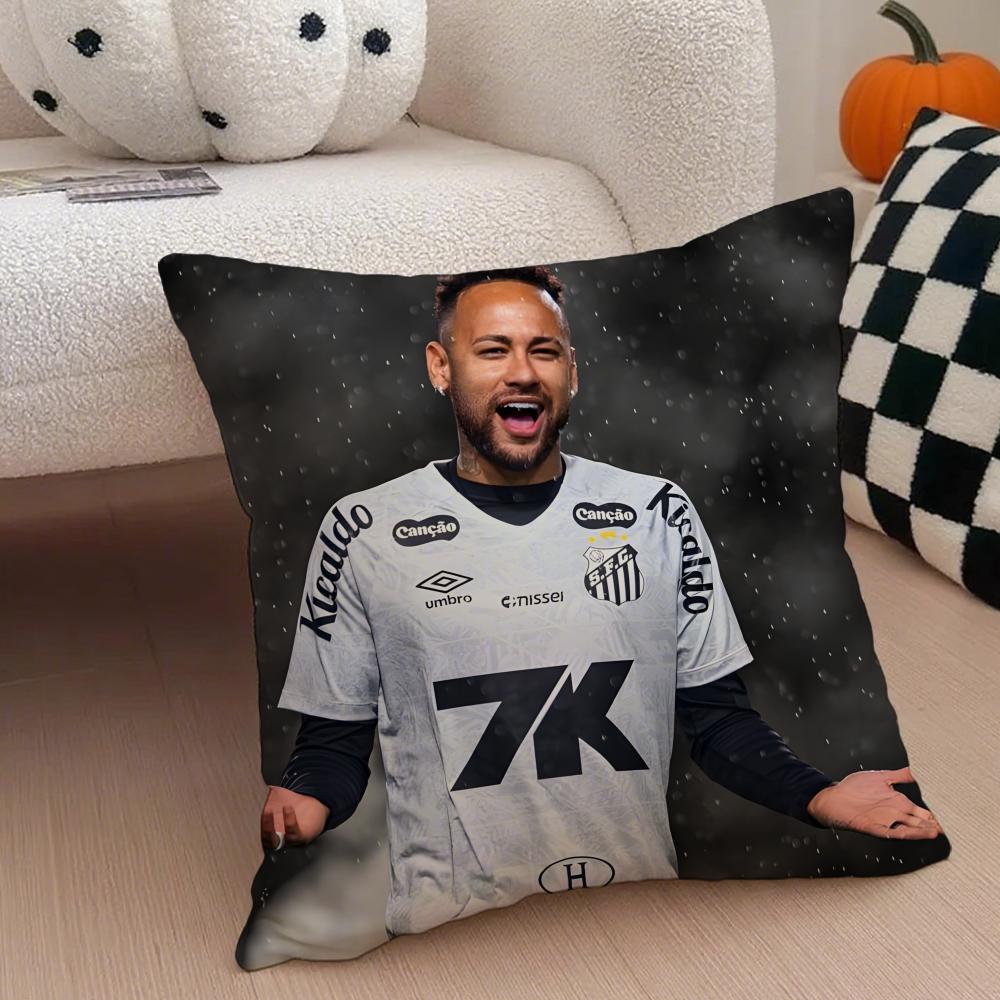 Brazilian Handsome Athlete NNeymar Jr Cushion Cover Throw Pillow Cover Hidden Button Durable Polyester Chair Cushion