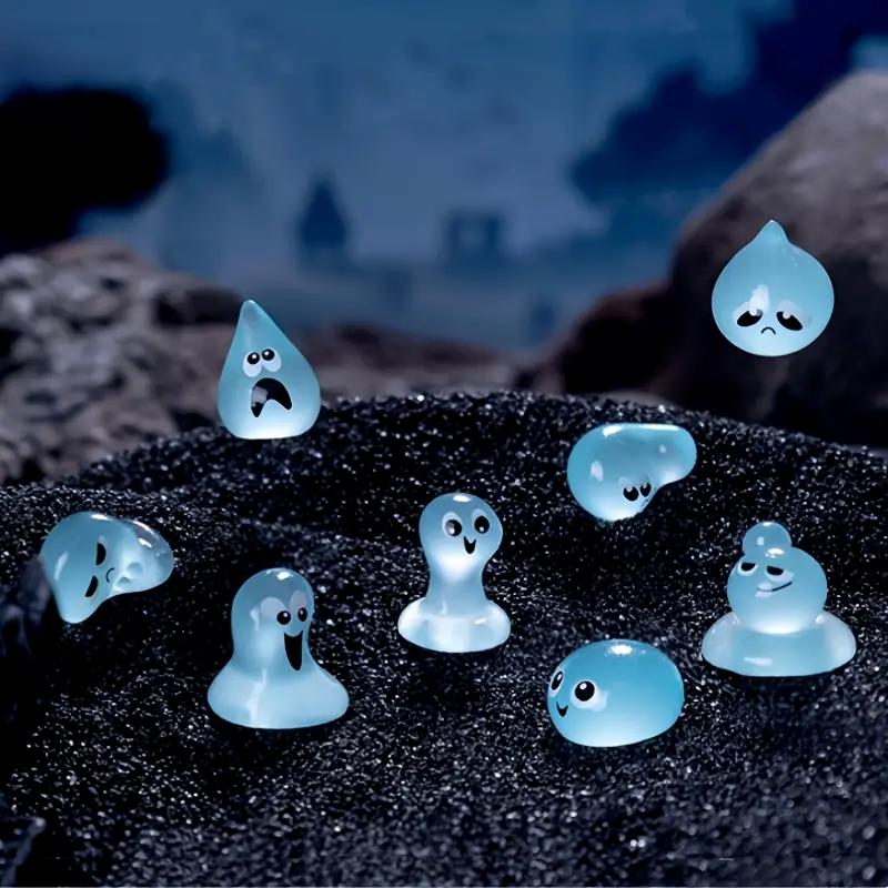 

8pcs Cute Glow-in-the-Dark Resin Water Droplet Fairy Decorations Mini DIY Fantasy Indoor/Outdoor Creative Gift for Home Ornament