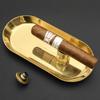 Antique Bronze Minimalist Two-Piece Stainless Steel Cigar Ashtray Set