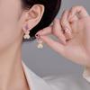 925 Silver Needle Micro-Inlaid Zircon Bear Earrings Women'S Niche Design Love Stud Earrings Fashion Temperament Earrings