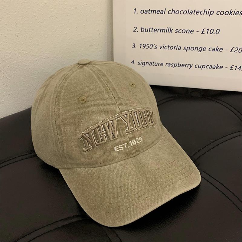 

New Trendy Baseball Cap Ins Retro Big Head Circumference Washed Cotton Vintage Simple and Versatile Duckbill Cap 55-60cm хакі