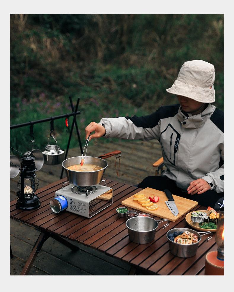 Large Stackable Stainless Steel Camping Snow Bowl for Cooking Rice