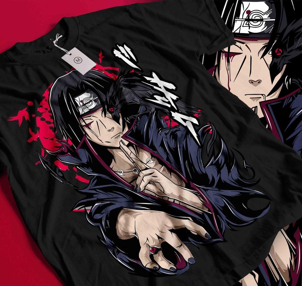 

Itachi Uchiha T-Shirt Naruto Shippuden Japanese Anime Manga Style Shirt 589 4XL