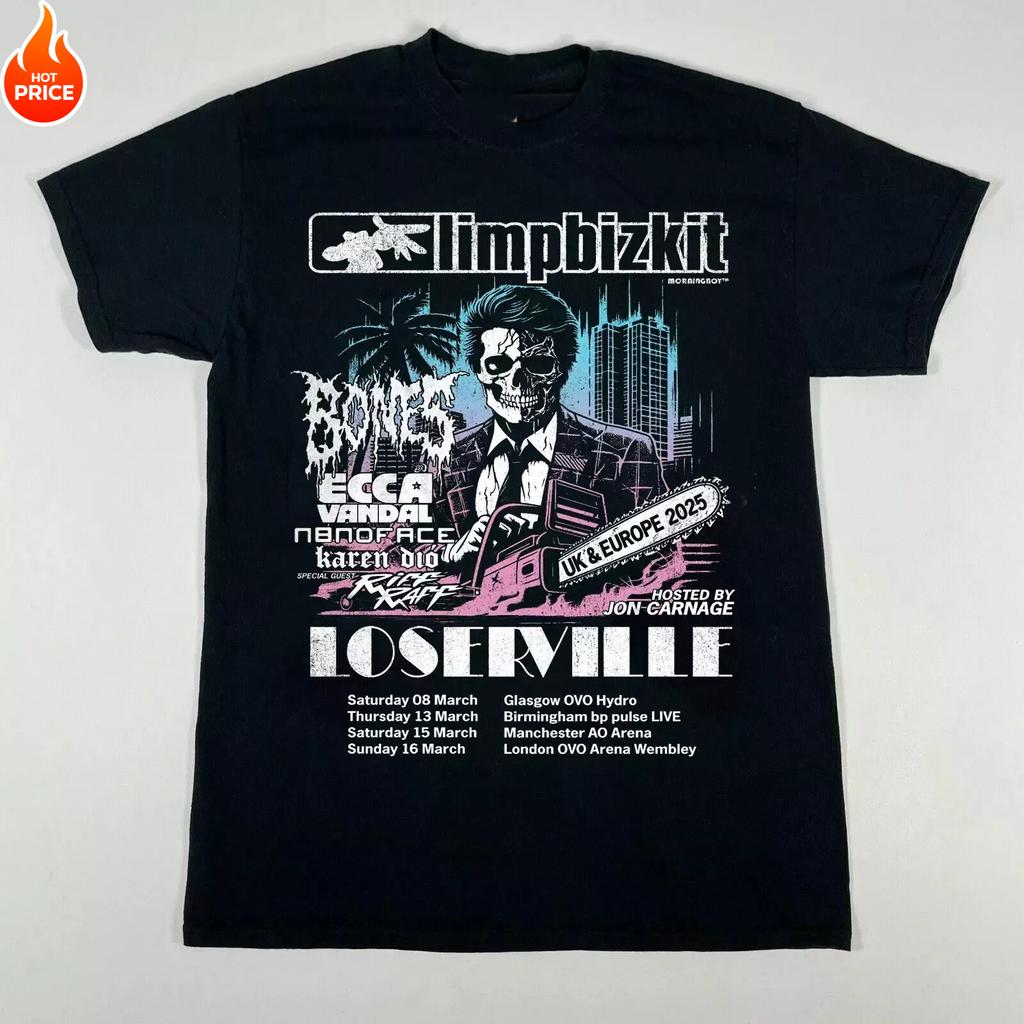 Summer New Men's T-Shirt Limp Bizkit Tour 2025 Fan S To 4XL T-Shirt Gift Vintage T-Shirt Fashion Unisex Short Sleeve Top