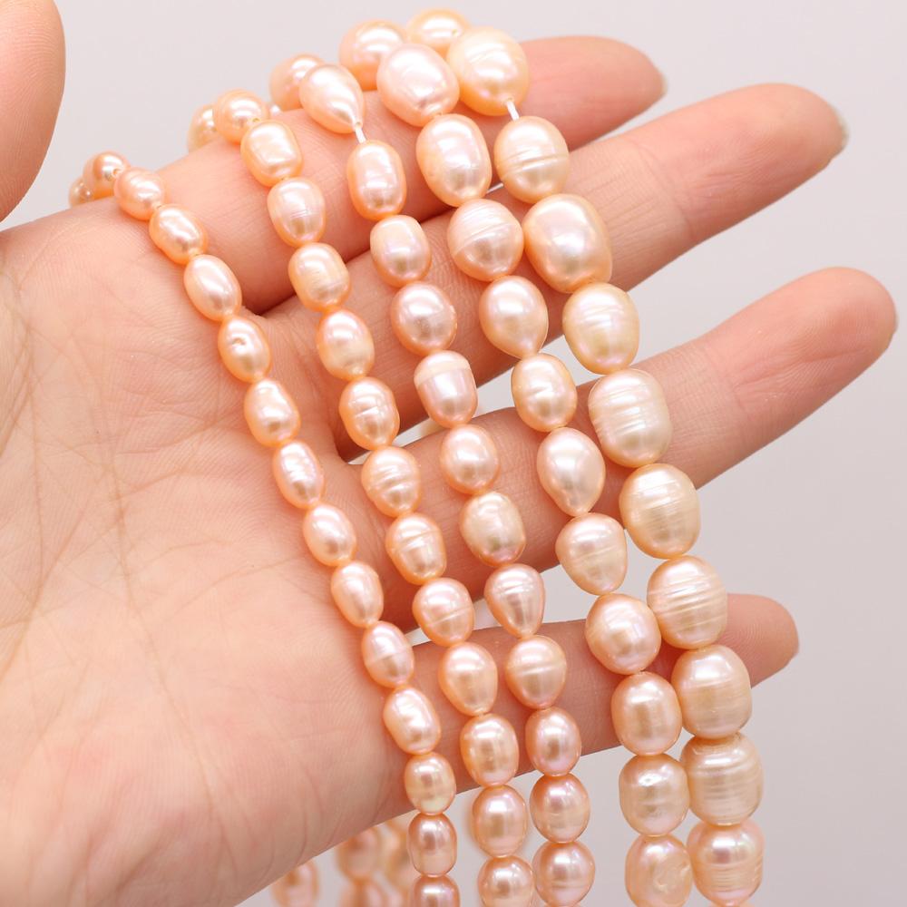 

1String, AA Natural Freshwater Pearls, Rice-shaped Pink Pearl Beads for DIY Necklace Bracelet, Jewelry Making, Birthday Party Crafts, 36cm 1String/7-8mm-36cm рожевий