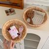 20/25cm Handwoven Wicker Baskets Breathable Round Rattan Woven Basket Moisture Resistant Kitchen Organizer Basket