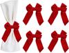 4pcs Red Bow Velvet Napkin Holders Chic Velvet Bowknot for Xmas Dinner Birthday Part Wedding Table Decoration Home Table Setting