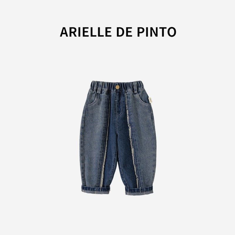 French Arielle De Pinto Boys' Suit Spring and Autumn Style Korean Style Casual Lettered Lapel Cartoon Two-Piece Set