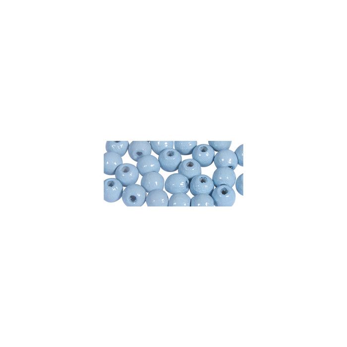 FSC 100% Wooden Beads, Polished, 6mm Ø, Pastel Blue, 115 Pieces