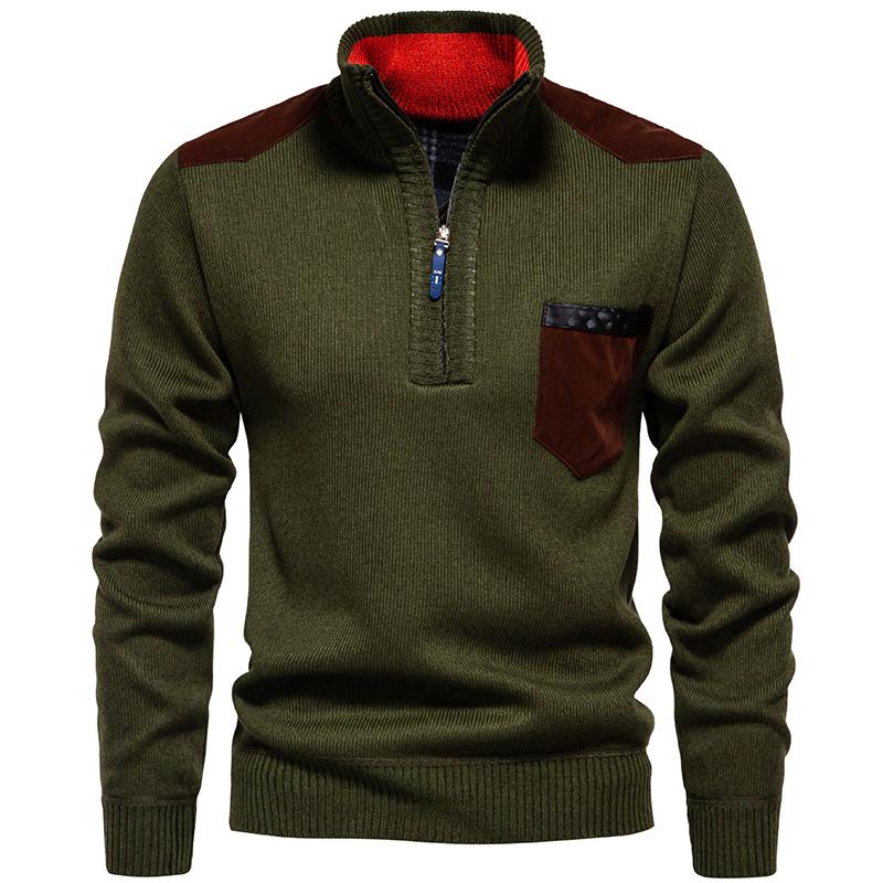 2025 Men Autumn Winter Warm High Neck Sweater Korean Casual Pullover Solid Color Slim Fit Jacket Men Knitted Hig-hquality Fashion Top