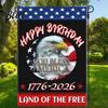 Porch Patriotic Flag 250th Anniversary America Garden 250 Years of Freedom Banner Red Gold Navy 4th July Yard Sign for Independence Day Memorial Gift