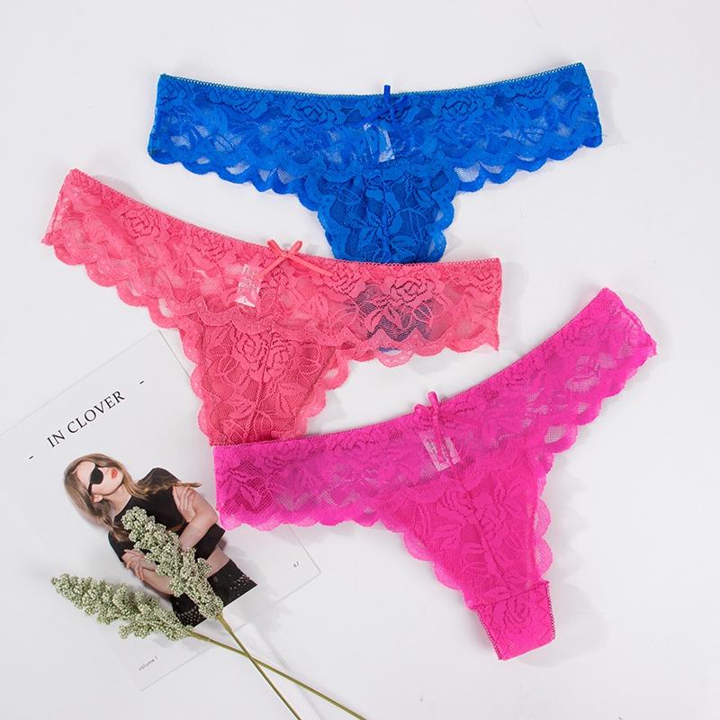 Ultra-thin Thong Transparent Sexy Panties Underwear Women Cotton Lace Tanga Briefs Women Intimates